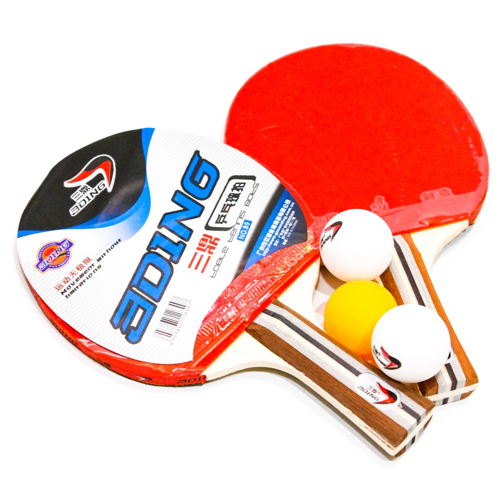 BET TENIS MEJA 1 SET PREMIUM QUALITY 2 PCS DUA ARAH GAGANG PANJANG FREE 3 BOLA PINGPONG