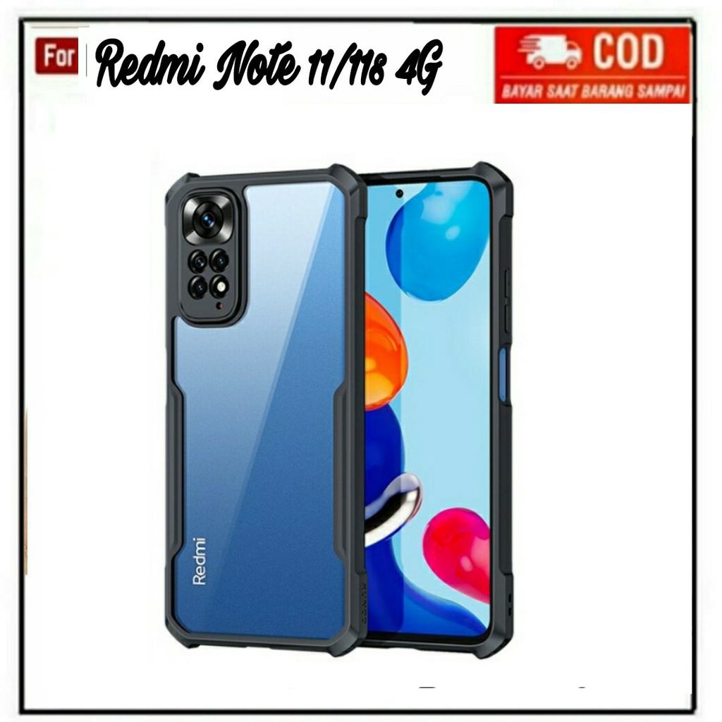 2IN1 CASE REDMI 11 11S SOFTCASE SHOCKPROOF TRANSPARAN CAMERA PROTECT CASING