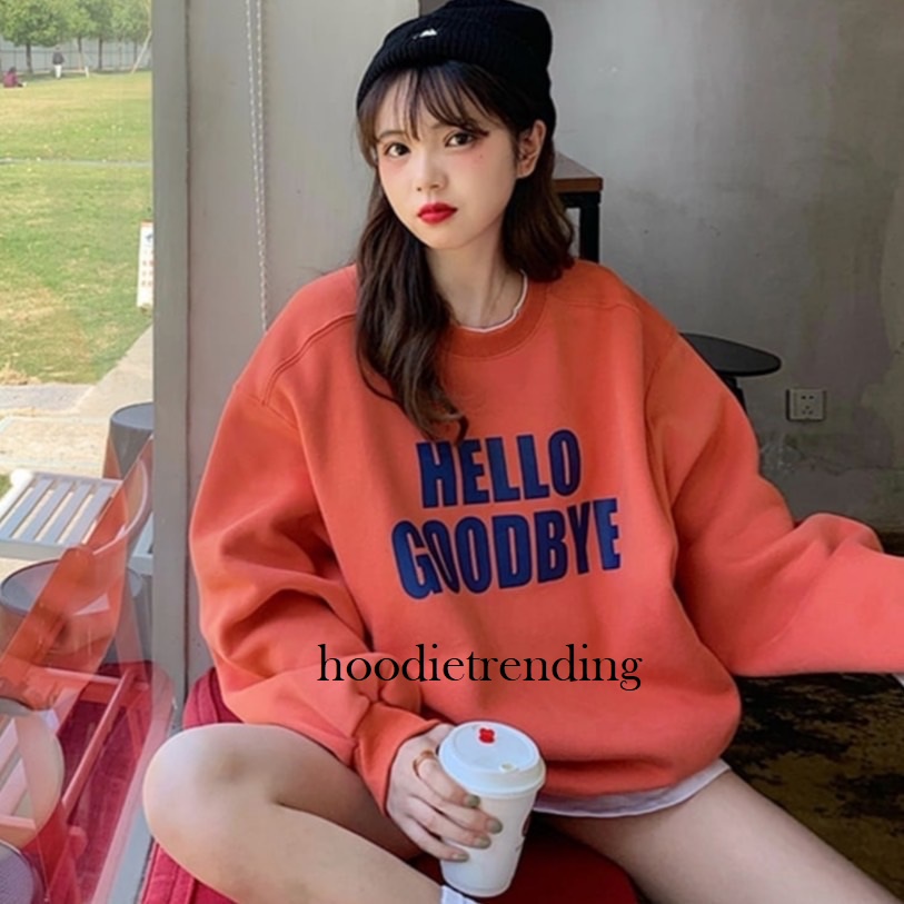 HODISO - Basic Sweater Hello Goodbye Size M-Xxl Unisex (Pria&amp;Wanita)