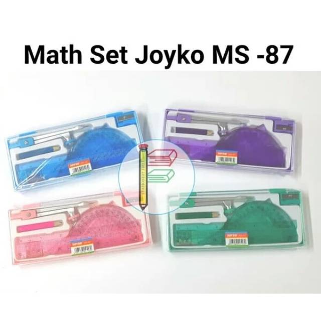 

Jangka Joyko MS87 Math Set Jangka Set Paket Jangka Penggaris Penghapus Rautan