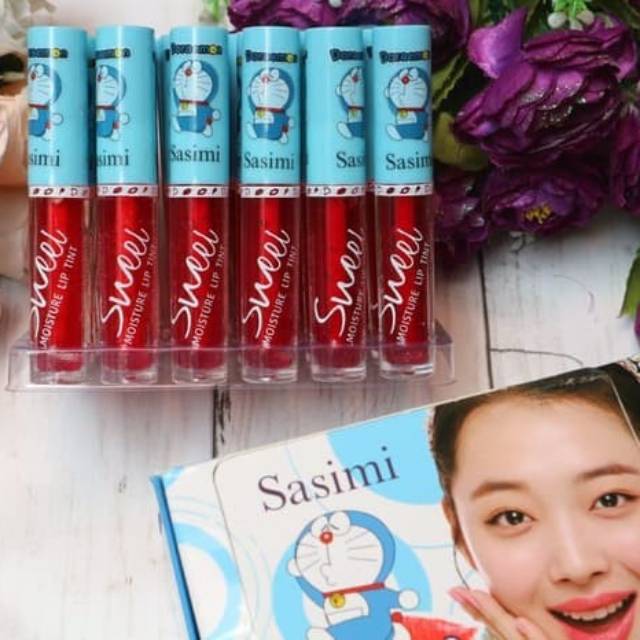 LIP TINT SASIMI ALOE VERA S721 / DORAEMON SWEET MOISTURE LIP TINT (PER 3 PC)