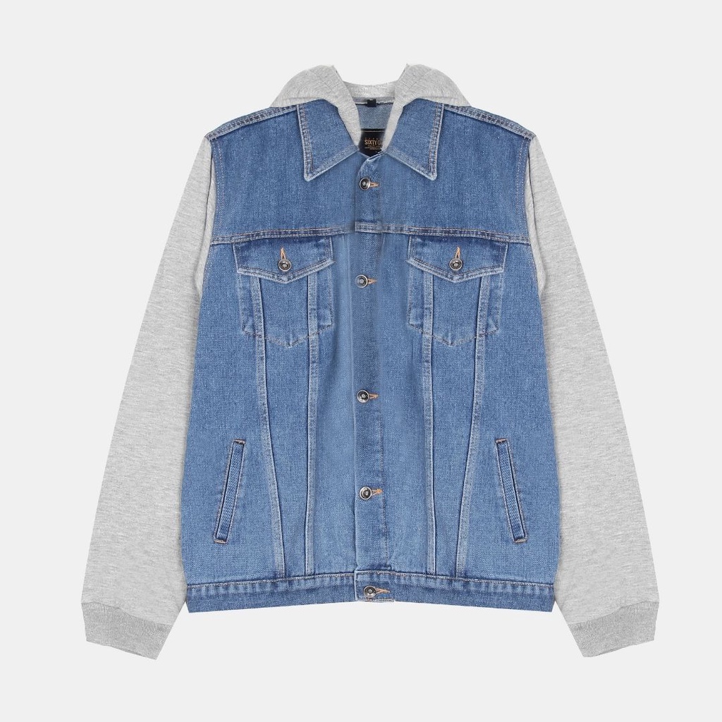 Number 61 Hoodie Pria Geoffry Denim Jacket