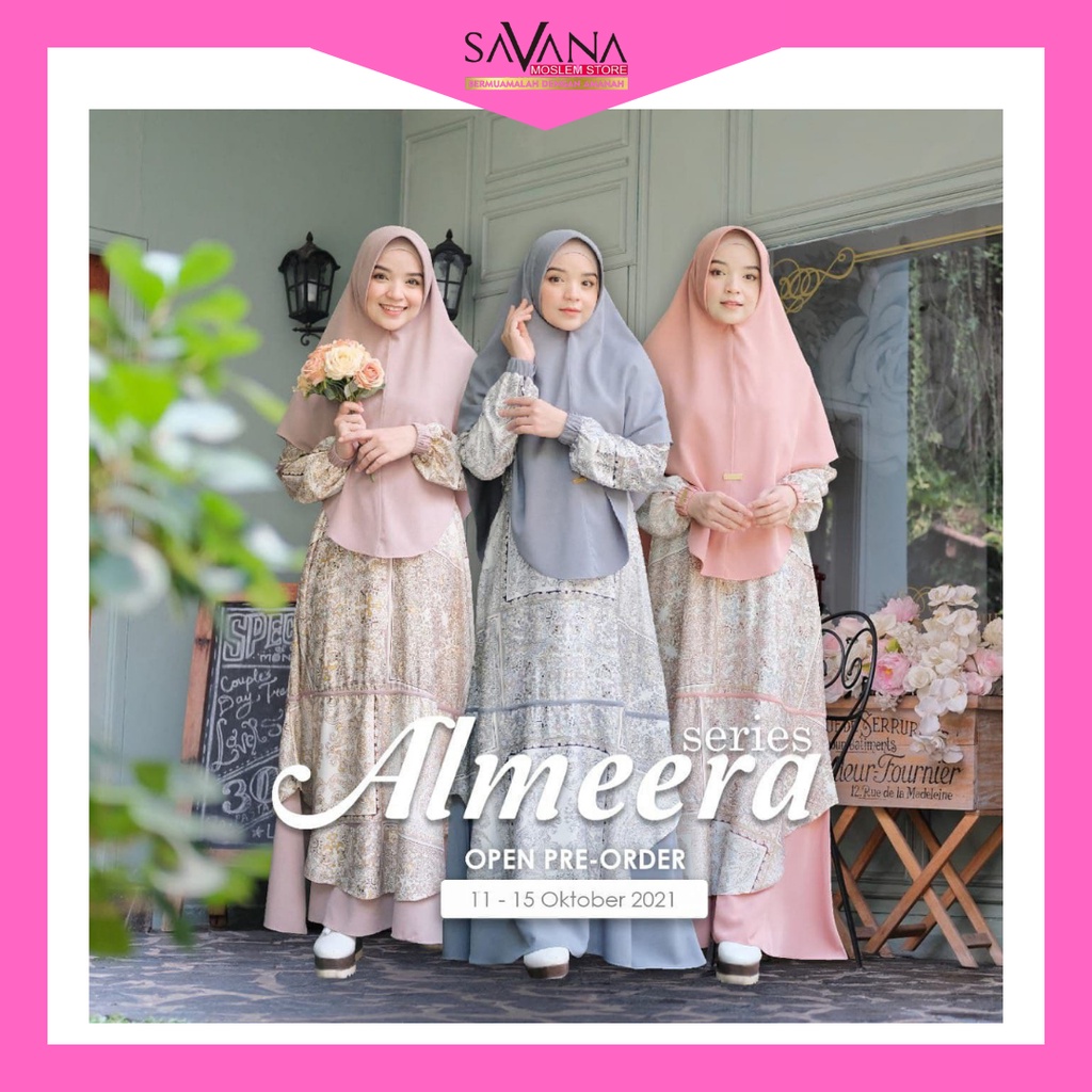 (READY STOK) Gamis set Almeera Series by Tachi Syari bahan Armany Silk Komb Polos Eshal Zara | dress
