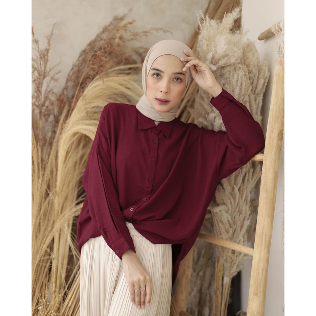 ALFAZZA/ ANISA BLOUSE/ BIGSIZE/JUMBO/ RAYON VISCOSE PREMIUM/FASHION WANITA /ATASAN RAYON POLOS/LILAC