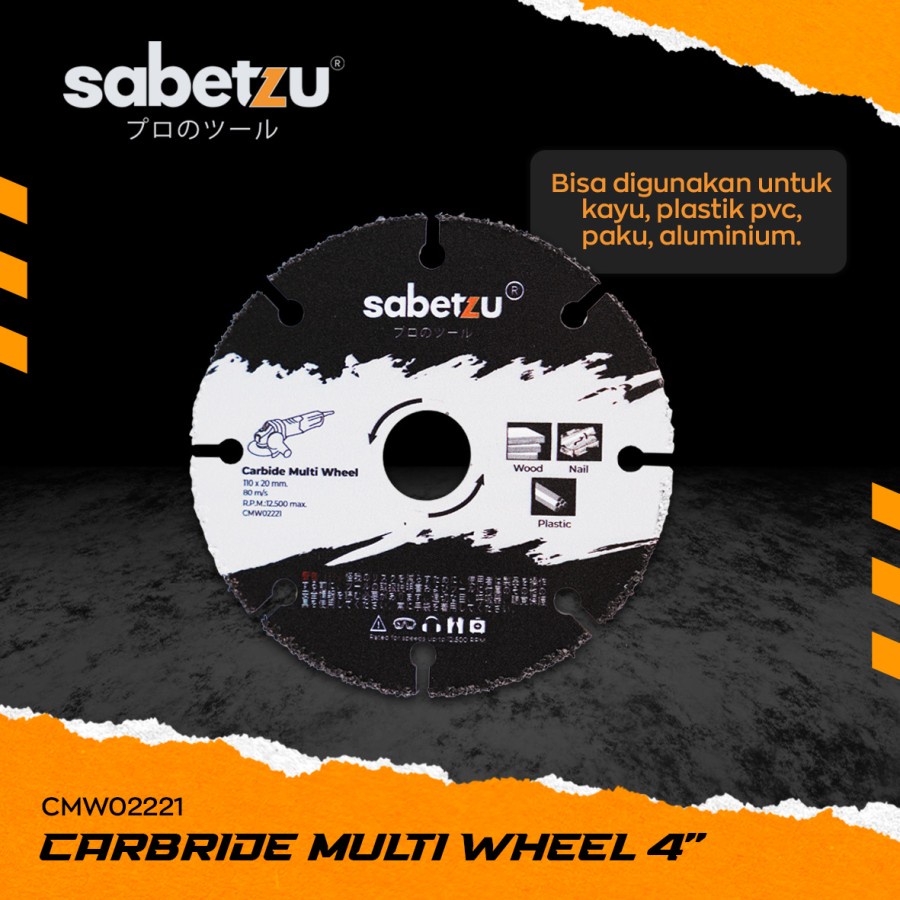 SABETZU CMW CARBIDE Multi Wheel 4&quot; Mata Gerinda Potong Kayu PVC Fungsi