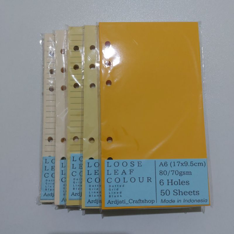 

Isi Binder Refill Loose Leaf A6 6 Lubang 50 Sheets