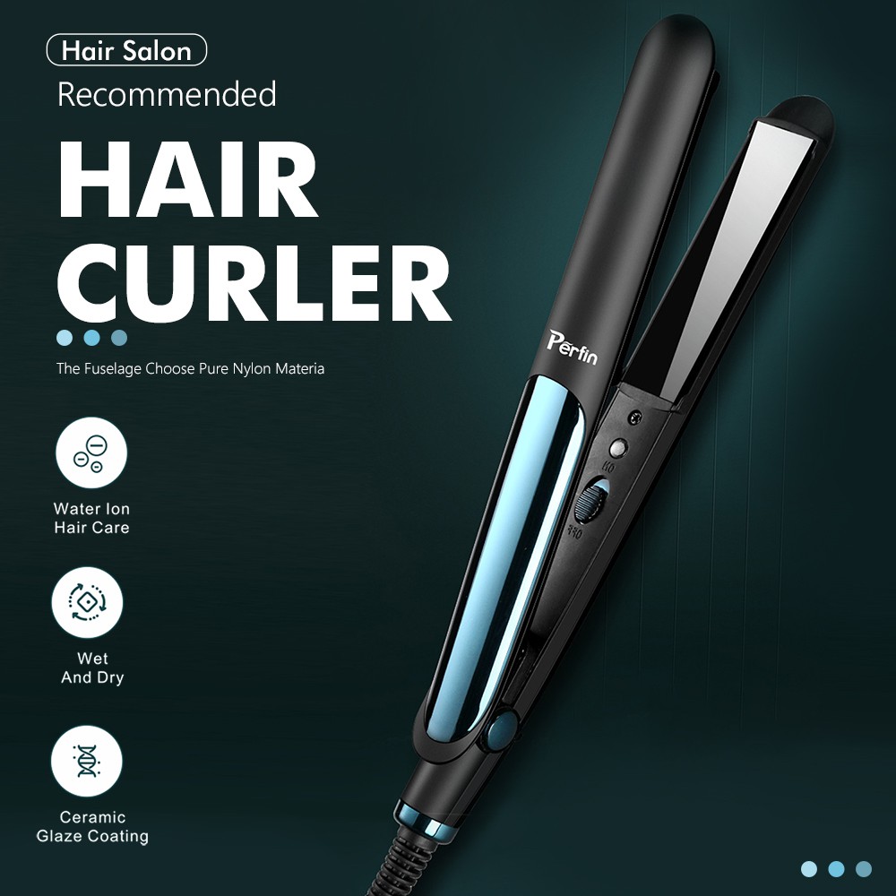 Perfin PF22JF Catokan Rambut Mini Hair Straightener Catok Rambut Lurus Keriting 2 IN 1 Catokan Kriting 30W