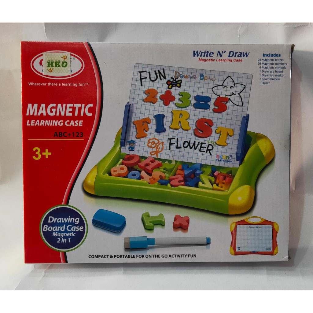 

Mainan Edukasi Papan Tulis Magnetic Learning Case Drawing Board 2 in 1