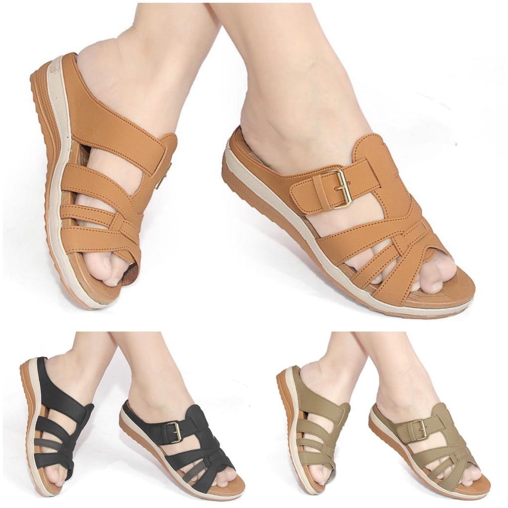 Sandal Wedges Wanita Slop Selop Casual Murah  DSZ01