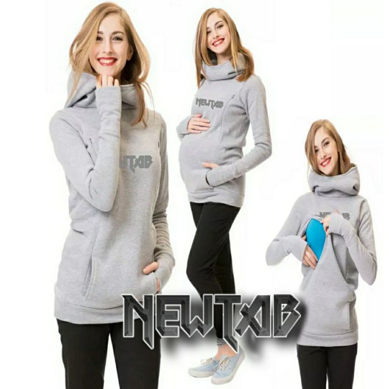 NEWTAB UNISEX IBU HAMIL MENYUSUI JAKETWANITA BUMIL / SWEATER BUSUI HAMIL MAURA NEWTAB TEBAL PREMIUM