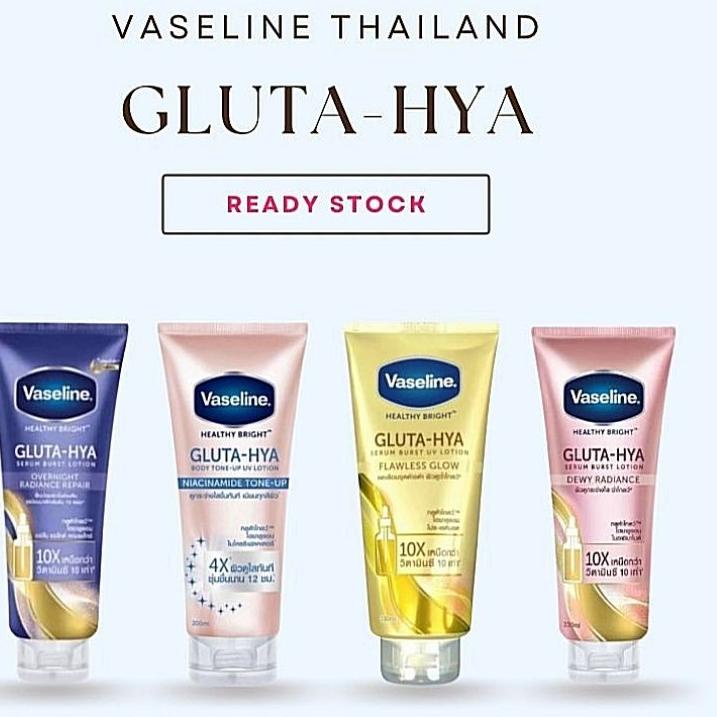 ✨Stock New VASELINE GLUTA HYA BURST LOTION SERUM THAILAND original body 330 ml OVERNIGHT RADIANCE RE