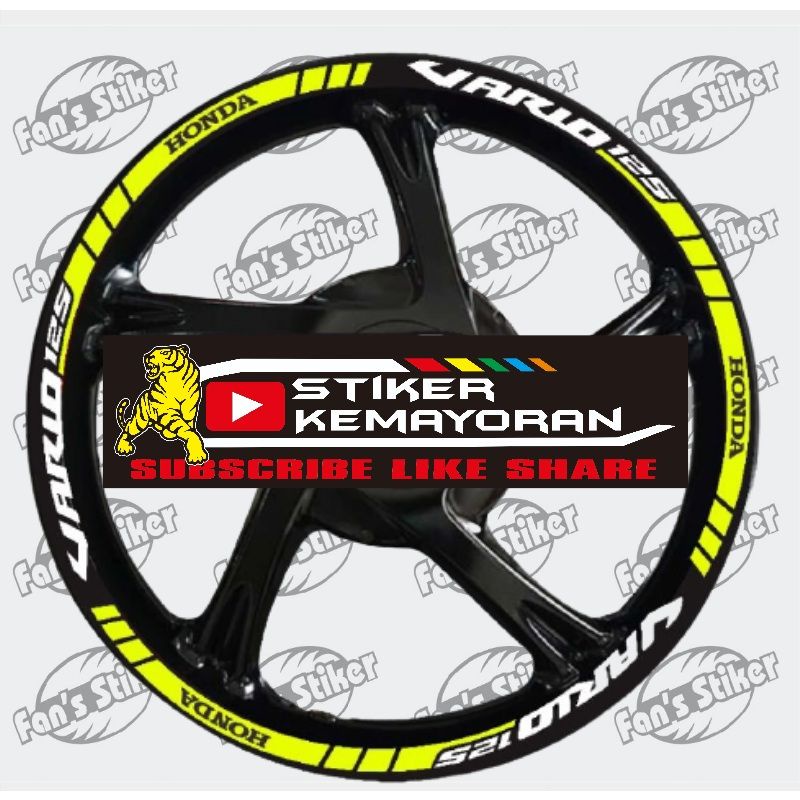 cutting stiker lis roda motor vario 110 125 150,velg vario murah - merah full Berkualitas