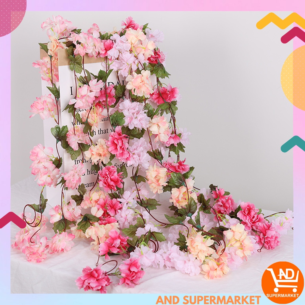 AND / COD / Bunga Cherry Blossom Hias Plastik Dekorasi Rumah Murah Import Artificial Flowers Bunga Hias PBP67