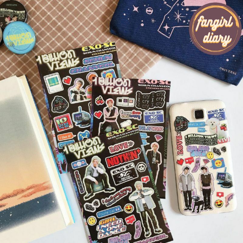 EXO-SC 1 BILLION VIEWS STICKER KISS CUT STIKER TEMPEL
