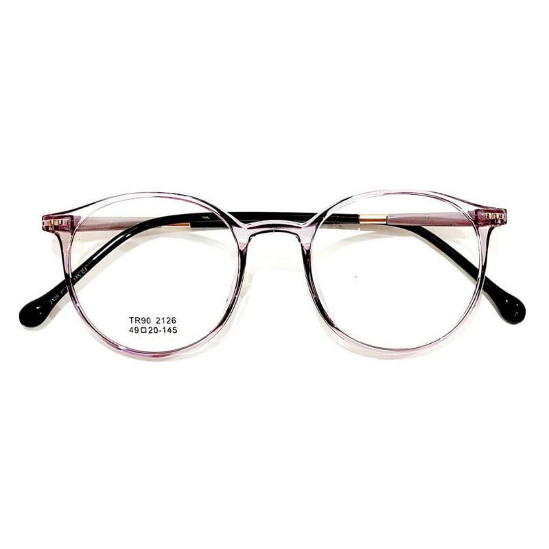 KACAMATA 2126 ANTI-RADIASI ANTI-BLUERAY PHOTOCROMIC BLUECROMIC FRAME BULAT WANITA PRIA UNISEX BISA MINUS REQUEST MINUS SILINDER CYL