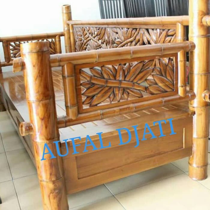 kursi teras santai bangku bele bele daybed risban ukiran bambu jati