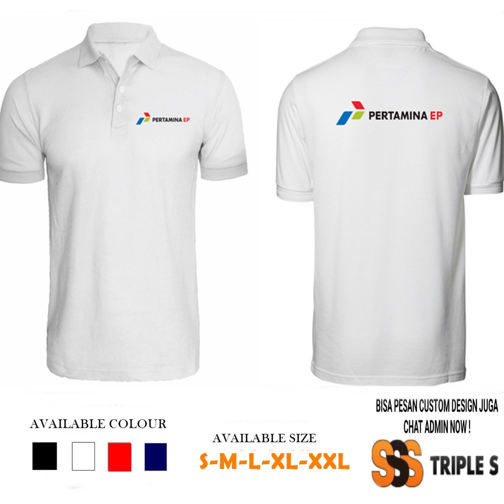 Jual Kaos Kerah Pertamina Ep Sablon Depan Belakang Polo Profes Pria