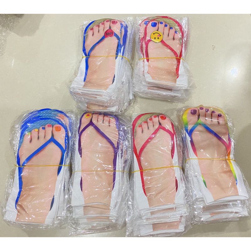 kaos kaki viral tiktok yang kece motif kaki sandal jepit bahan adem