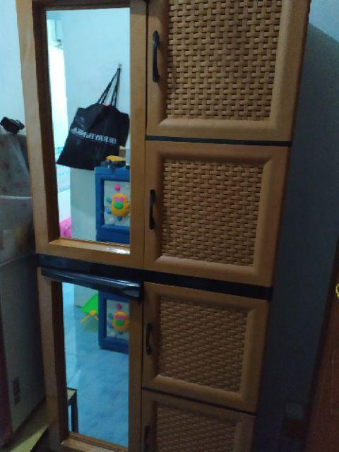 Khusus Kargo Lemari  4pintu 1 Laci Rotan Napolly