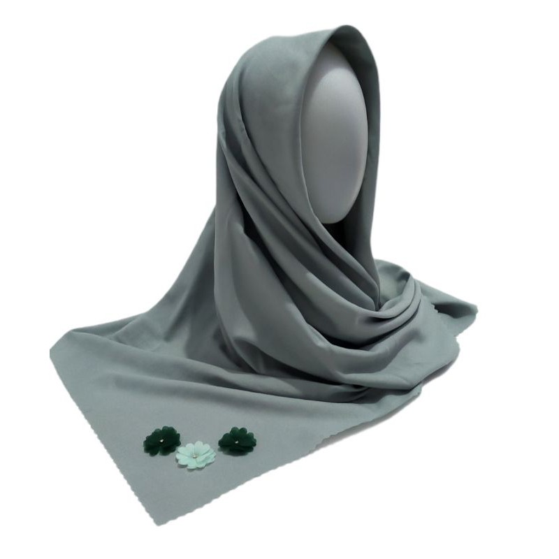 Hijab/jilbab segiempat voal payet bunga