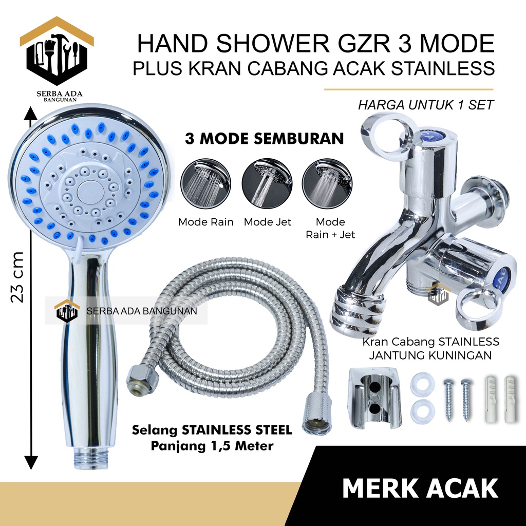 Paket Super Shower Hemat Air Murah  Hand Shower Turbo Semprotan AIR DERAS MURAH MERIAH TOILET WC