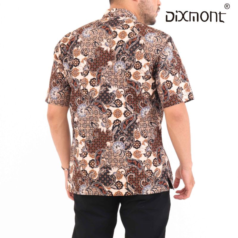 Dixmont Kemeja Pria Batik Pendek Hem BS00621