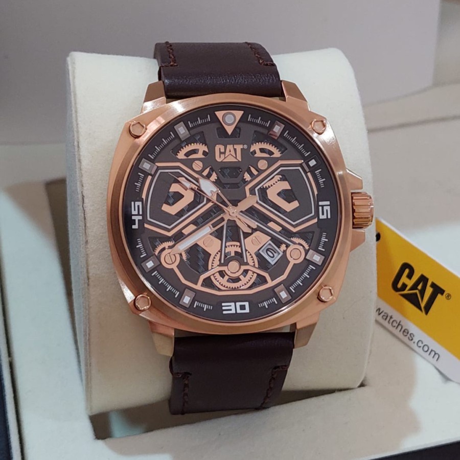 JAM TANGAN PRIA CATERPILLAR CAT AJ.191.35.129 ROSEGOLD BROWN ORIGINAL