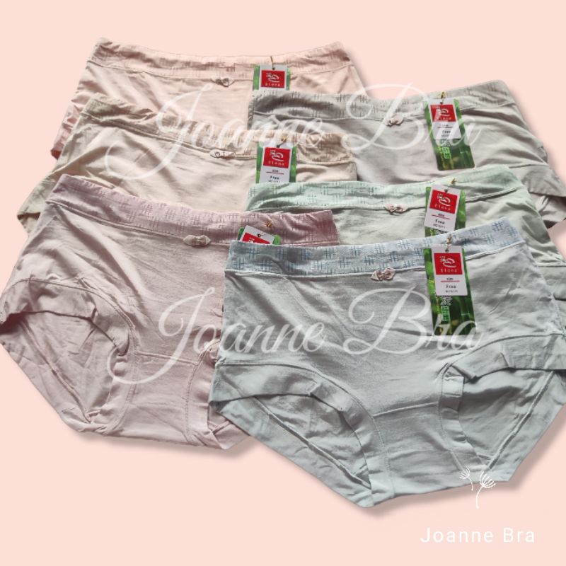 Elena Celana Dalam Wanita Semi Highwaist Katun Bambu E 9371 - CD Wanita Fit bb 65kg Katun Semi Pasak