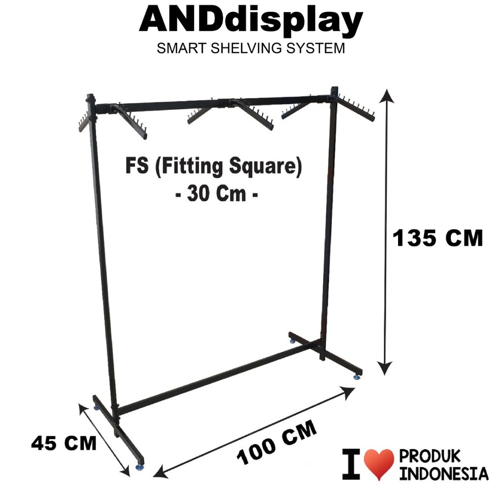 GAWANG BAJU PK+FS T.135 CM RAK GANTUNGAN GAWANGAN JEMURAN LAUNDRY ANDDISPLAY MODEL IKEA