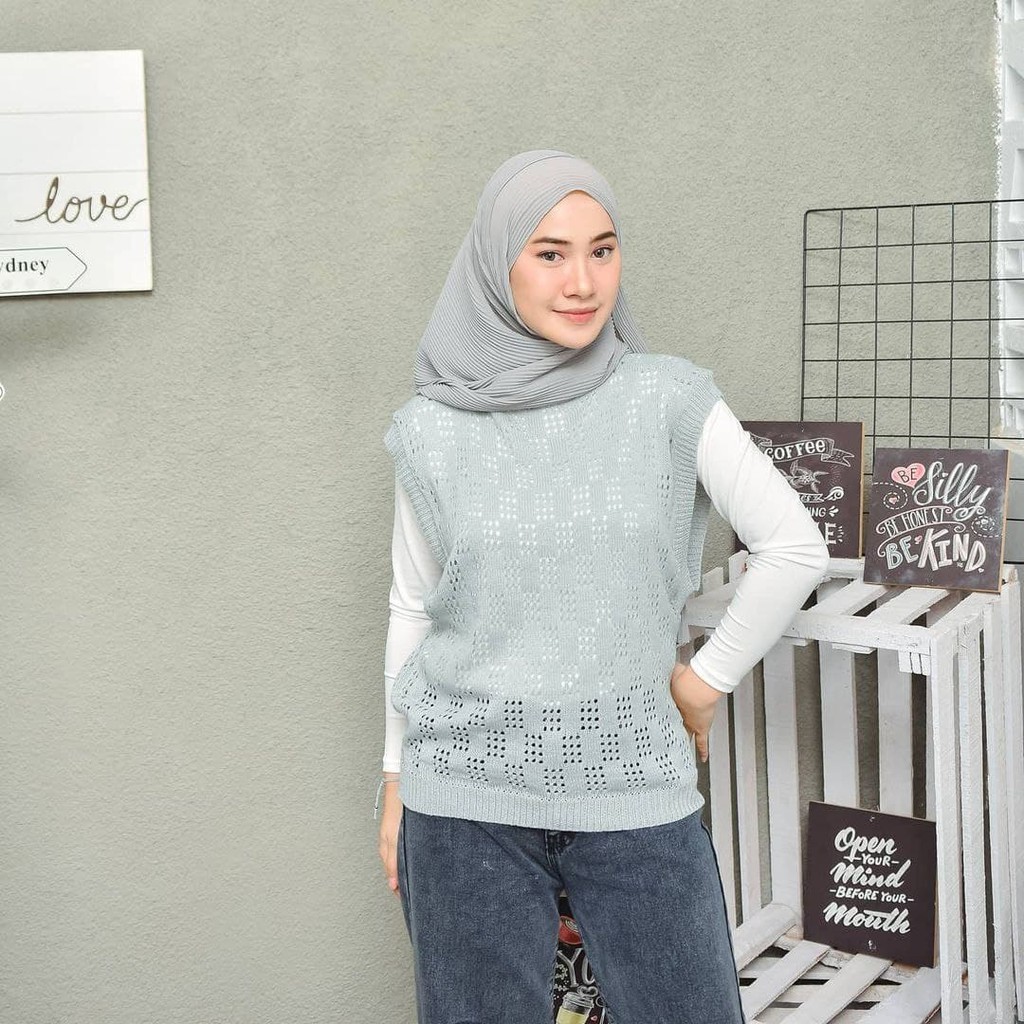 Nara Grosir - Aurel Kotak Vest | Fashion Terkini | Sweater Termurah