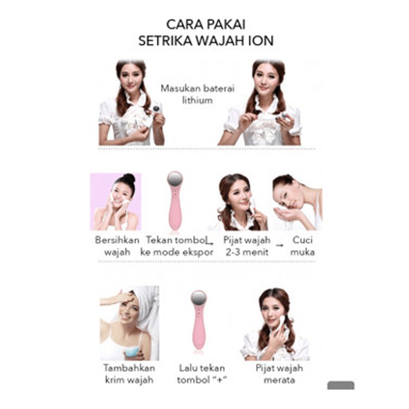 BISA COD PROMO Alat Setrika Wajah / Alat Pemijat Kulit Wajah dan Leher - ION FACE MASSAGER  - Random