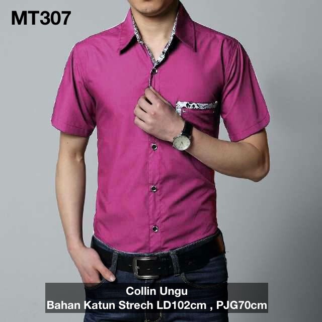 KEMEJA PRIA/KEMEJA COWOK/BAJU PRIA/BAJU COWOK COLLIN UNGU