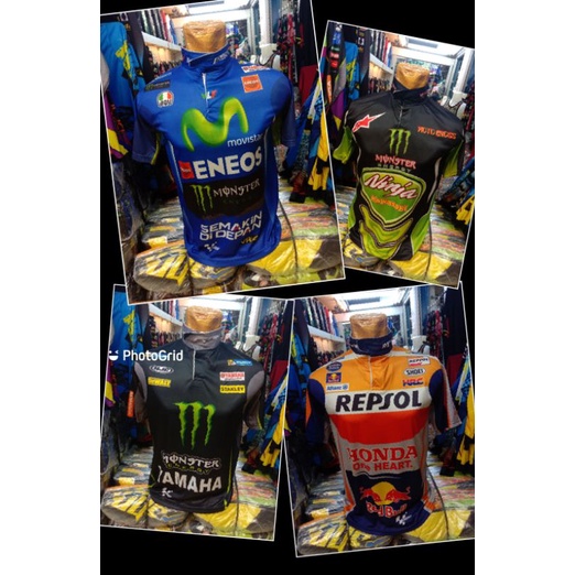 BAJU MOTOGP#JERSEY MOTOGP#KAOS LENGAN PENDEK#KERAH#HONDA#YAMAHA#DUCATI#KAWASAKININJA