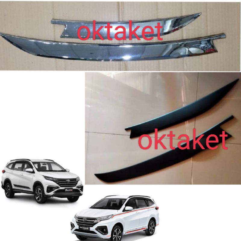 trunk lid list bagasi belakang All new Rush Terios 2018 -2022 gr sport deluxe  2pcs  Hitam &amp; Chrome