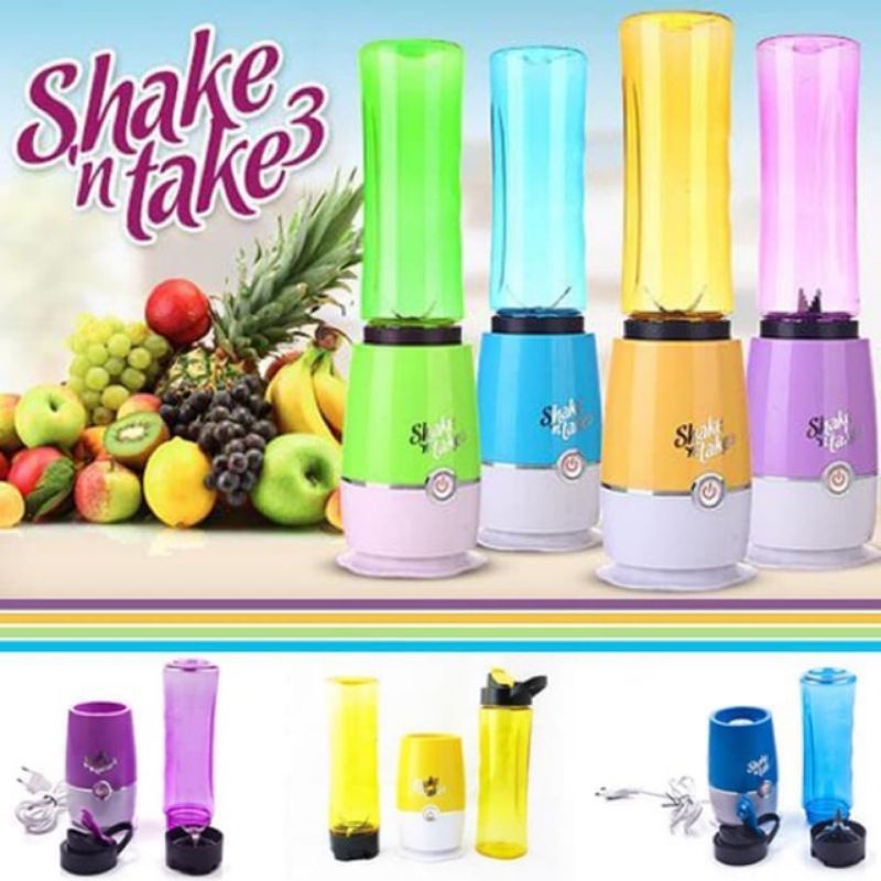 BLENDER SHAKE N TAKE 3 BLENDER 2 TABUNG Juice Mixer Blender Mini 2 Botol Dengan Tutup
