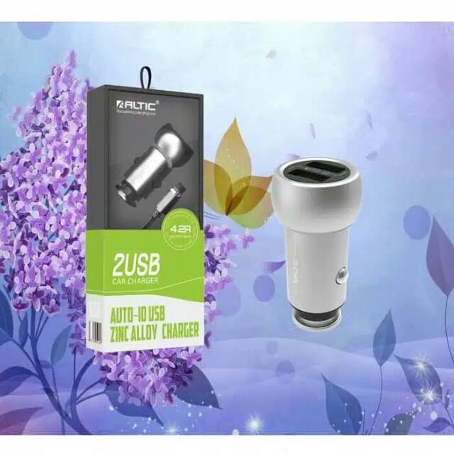 Promo charger mobil altic dual usb 4.2a hp carger adapter