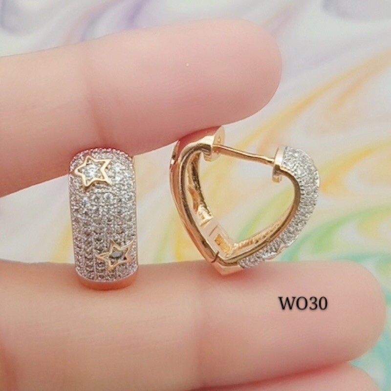 xuping anting permata putih lapisan emas terbaru