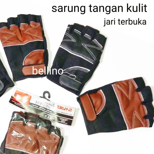 SARUNG TANGAN MOTOR COWOK KULIT JARI TERBUKA Bahan Rajut Unisex Sarung Tangan Jari Buntung Hand Gloves