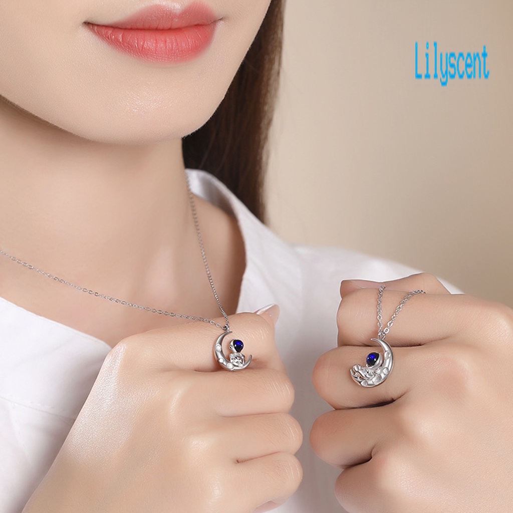 Kalung Choker Liontin Bulan Gaya Korea Untuk Pria Dan Wanita