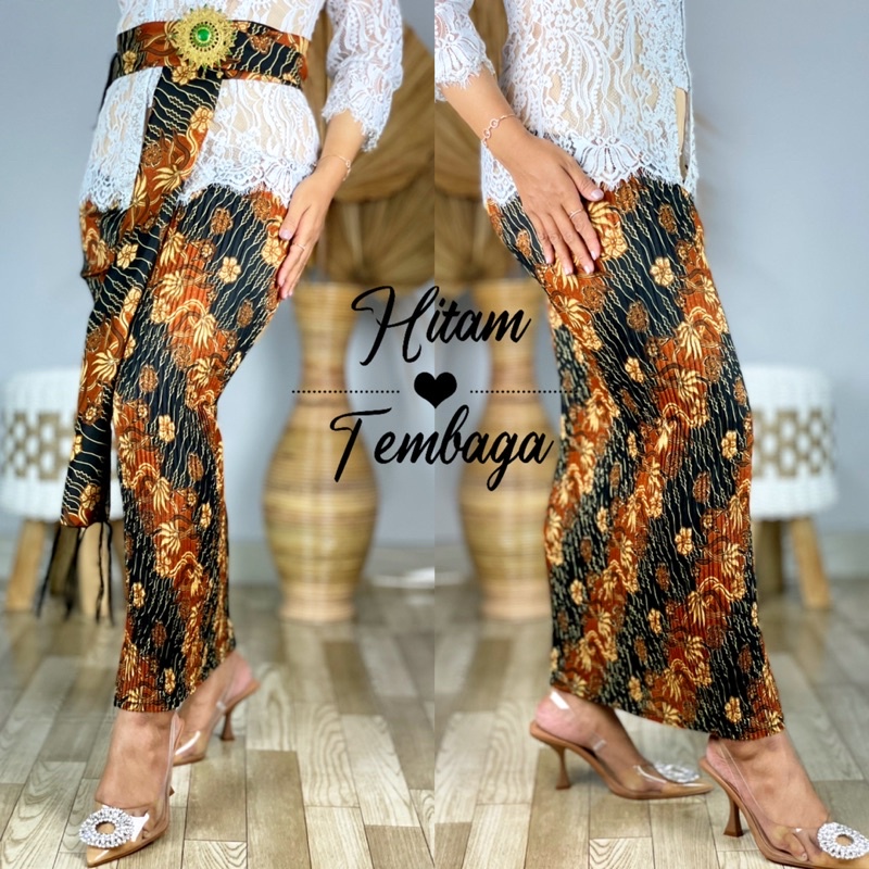 kamen plisket batik liris kembang bahan BSW free selendang|rok plisket batik bali