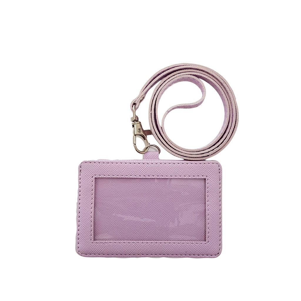 

Name Flashee Tag Horizontal Kulit Ungu Lilac Lanyard Landscape PU Leather ID Card Holder Horisontal Murah Berkualitas
