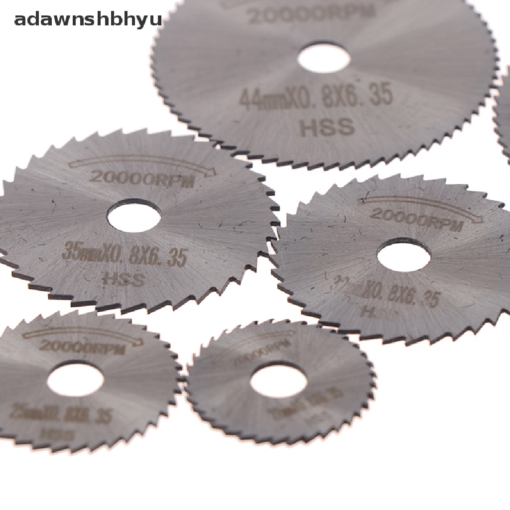 Adawnshbhyu 7Pcs Cutting Disc Mandrel HSS Rotary Circular Saw Blades Alat Cutoff Set