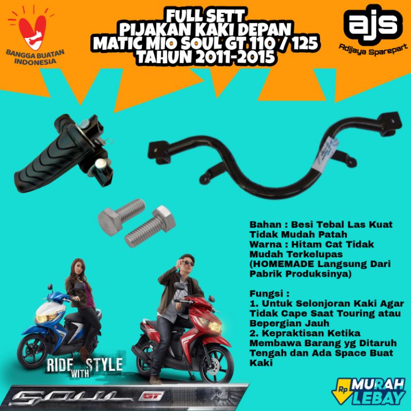 Pijakan Kaki Bastep Barstep Footstep Postep Pustep Step Variasi Sepeda Motor Matic Mio Soul GT 2011-