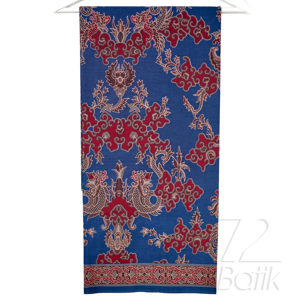 KAIN BATIK KATUN Premium Motif Naga Kembar Warna Biru Tua Dark Blue 727737 Cap 72 Jarik Jarit Samping Kebat Panjang Batik Katun Modern Premium Bahan Seragam Batik Pernikahan Kantor Keluarga Murah Kamen Jadi Batik Bali Lembaran