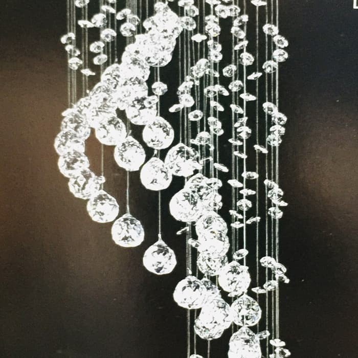 LAMPU PLAFON GANTUNG HIAS CRISTAL LED WARNA WARNI +REMOTE