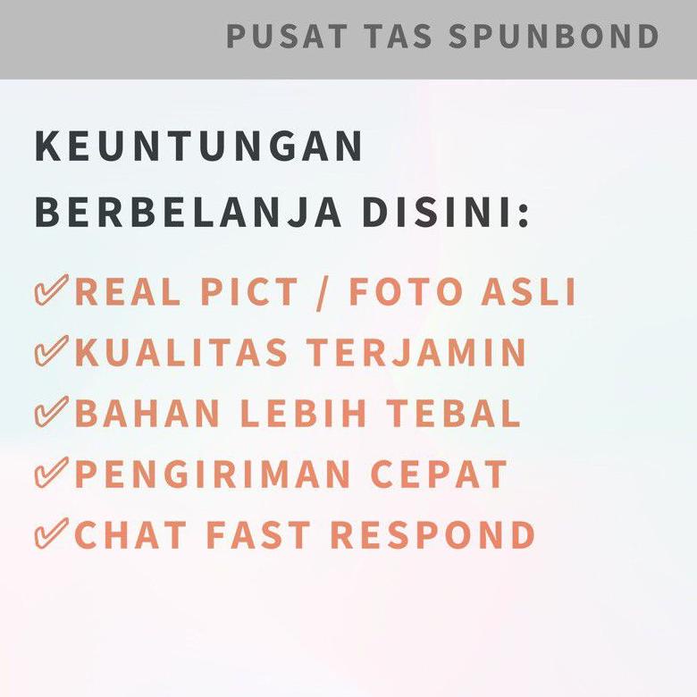 

Tas Spunbond Tali 25X35X8 - 1 Lusin | Goodie Bag Spunbond