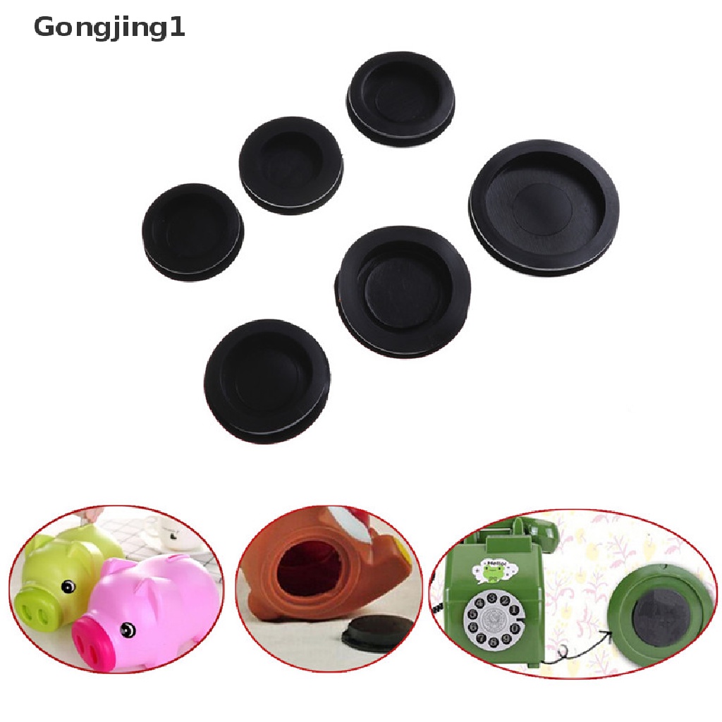 Gongjing1 5Pcs / Set Plug Stopper / Penutup Celengan Uang Bahan Karet Ukuran 34mm - 50mm Untuk Rumah