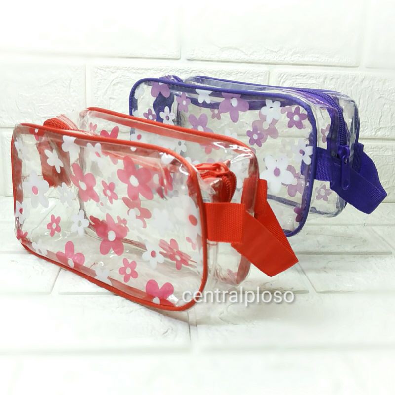 Tas Kosmetik Alat Mandi model Dompet Transparan clear cosmetic bag dompetcp