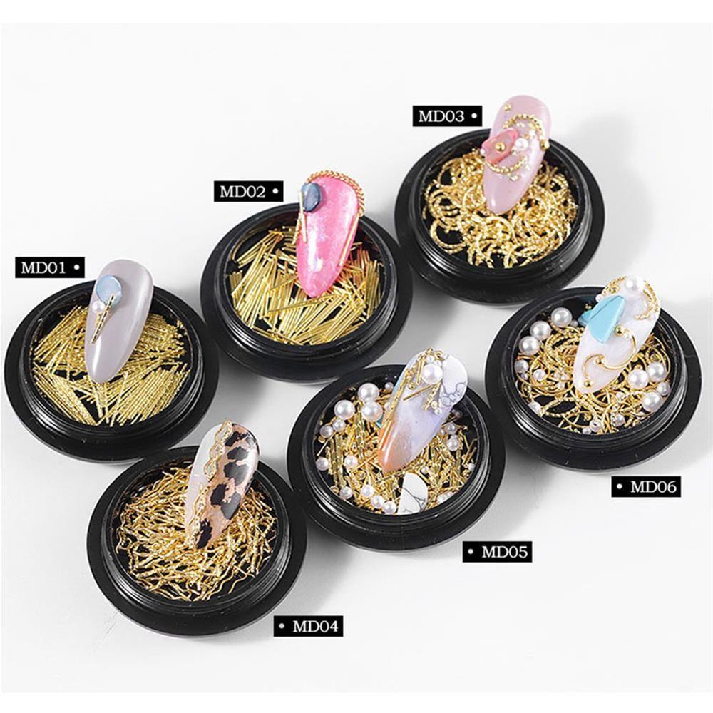 Wonder Alloy Dekorasi Manicure Tools Tips Logam Rivet Bentuk Campur Glitter Sequin