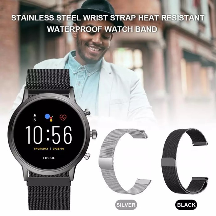 STRAP TALI JAM TANGAN MILANESE FOSSIL GEN 5 CARLYLE GARRETT JULIANNA